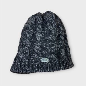 The North Face Knit Beanie Unisex One Size Wool Blend NF00A9NB Black Gray Color